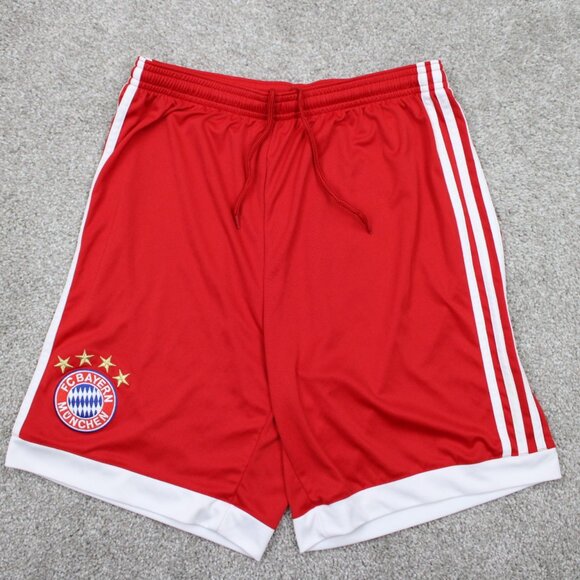 Bayern Munchen FC Munich Shorts Youth XL Red Adidas Football Soccer Official - Picture 1 of 11
